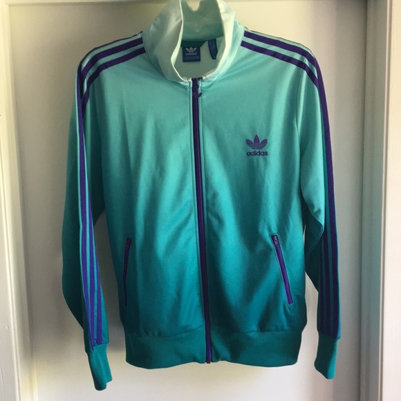 teal adidas track jacket